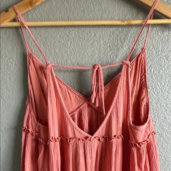 wild fable Coral Pink Tiered Spaghetti-Strap Dress - Picture 8 of 8